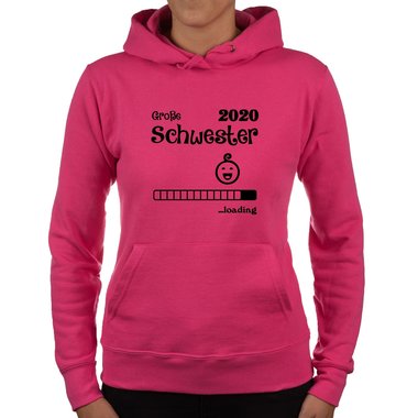 Damen Hoodie - Groe Schwester 2020 loading fuchsia-gold XS