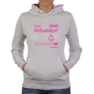 Damen Hoodie - Groe Schwester 2020 loading fuchsia-gold XS