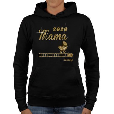 Damen Hoodie - Mama 2020 loading schwarz-weiss L