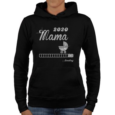 Damen Hoodie - Mama 2020 loading schwarz-weiss L