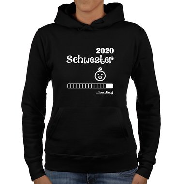 Damen Hoodie - Schwester 2020 loading fuchsia-gold XS