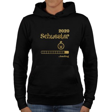 Damen Hoodie - Schwester 2020 loading fuchsia-gold XS