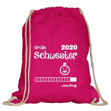 Turnbeutel - Groe Schwester 2020 loading apfelgrn-fuchsia