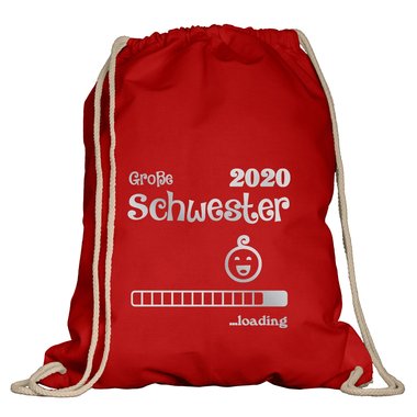 Turnbeutel - Groe Schwester 2020 loading apfelgrn-fuchsia