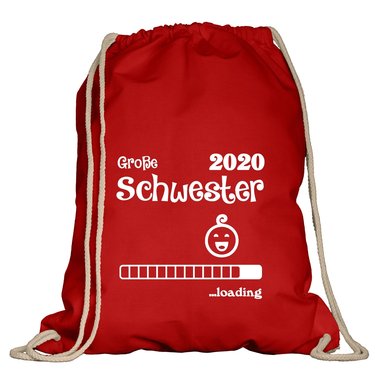 Turnbeutel - Groe Schwester 2020 loading apfelgrn-fuchsia