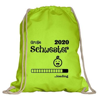 Turnbeutel - Groe Schwester 2020 loading apfelgrn-fuchsia