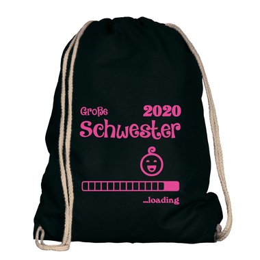 Turnbeutel - Groe Schwester 2020 loading apfelgrn-fuchsia