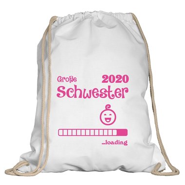 Turnbeutel - Groe Schwester 2020 loading apfelgrn-fuchsia