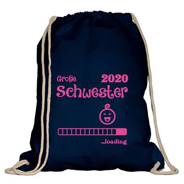 Turnbeutel - Groe Schwester 2020 loading apfelgrn-fuchsia