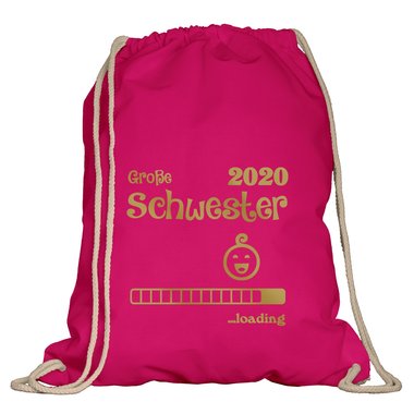 Turnbeutel - Groe Schwester 2020 loading apfelgrn-fuchsia