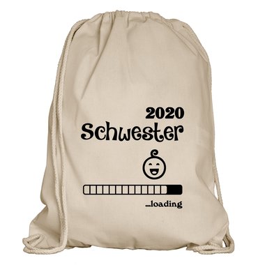 Turnbeutel - Schwester 2020 loading weiss-schwarz