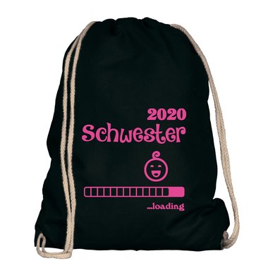 Turnbeutel - Schwester 2020 loading weiss-schwarz