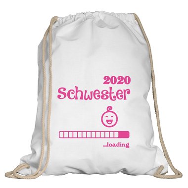 Turnbeutel - Schwester 2020 loading weiss-schwarz