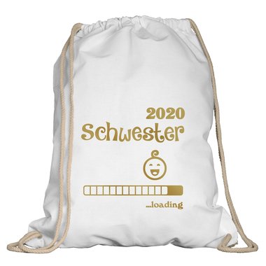 Turnbeutel - Schwester 2020 loading weiss-schwarz