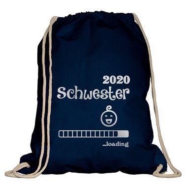 Turnbeutel - Schwester 2020 loading weiss-schwarz