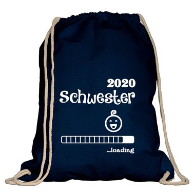 Turnbeutel - Schwester 2020 loading weiss-schwarz