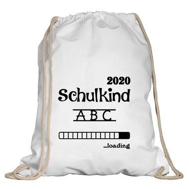 Turnbeutel - Schulkind 2020 loading weiss-schwarz