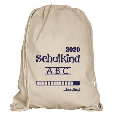 Turnbeutel - Schulkind 2020 loading weiss-schwarz