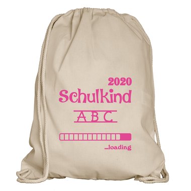 Turnbeutel - Schulkind 2020 loading weiss-schwarz