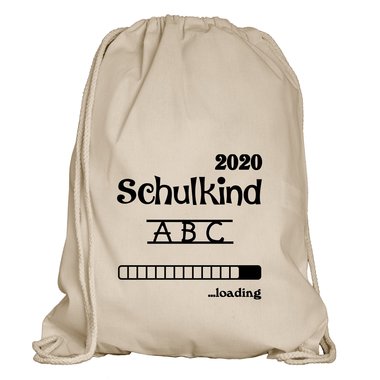 Turnbeutel - Schulkind 2020 loading weiss-schwarz