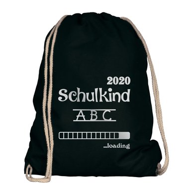 Turnbeutel - Schulkind 2020 loading weiss-schwarz