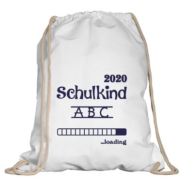 Turnbeutel - Schulkind 2020 loading weiss-schwarz