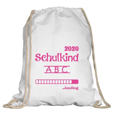 Turnbeutel - Schulkind 2020 loading weiss-schwarz