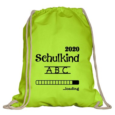 Turnbeutel - Schulkind 2020 loading weiss-schwarz