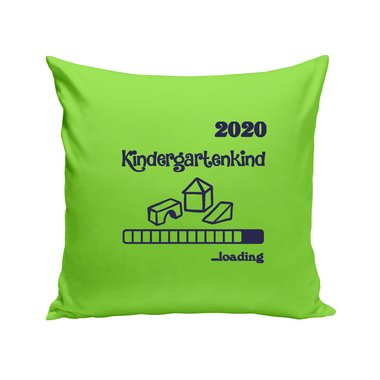 Kissen - Kindergartenkind 2020 loading apfelgrn-dunkelblau