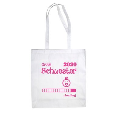 Jutebeutel - Groe Schwester 2020 loading apfelgrn-fuchsia