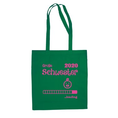 Jutebeutel - Groe Schwester 2020 loading apfelgrn-fuchsia