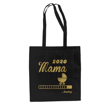 Jutebeutel - Mama 2020 loading weiss-schwarz