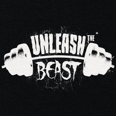 Herren T-Shirt - Unleash the Beast weiss-schwarz 5XL