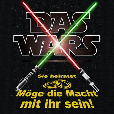 Damen JGA T-Shirt V-Ausschnitt - Das Wars - Mge die Macht mit ihr sein weiss-gelb XXL