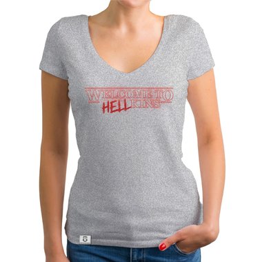 Damen T-Shirt V-Ausschnitt - Welcome to Hellkins