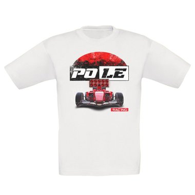 Kinder T-Shirt - Pole Racing dunkelblau-rot 98-104