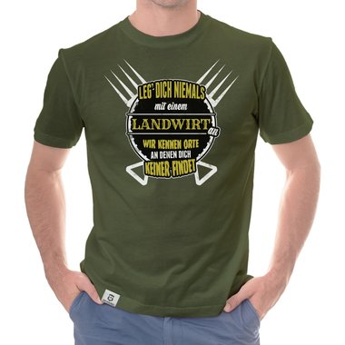 Herren T-Shirt - Leg dich niemals mit Landwirten an