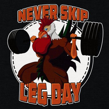 Herren T-Shirt - Never skip Leg Day dunkelblau-orange S