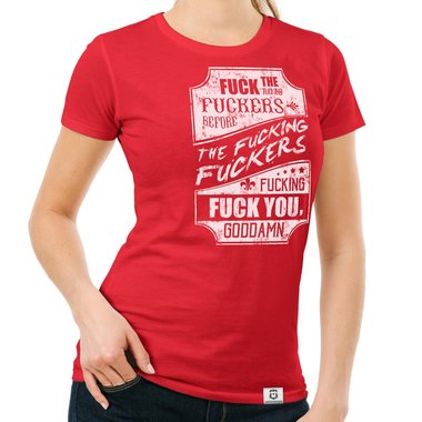 Damen T-Shirt - Fuck dunkelblau-weiss S