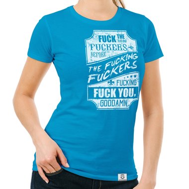 Damen T-Shirt - Fuck dunkelblau-weiss S