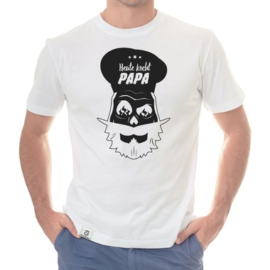 Herren T-Shirt - Heute kocht Papa weiss-schwarz 5XL