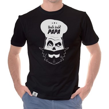 Herren T-Shirt - Heute kocht Papa weiss-schwarz 5XL