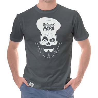 Herren T-Shirt - Heute kocht Papa weiss-schwarz 5XL