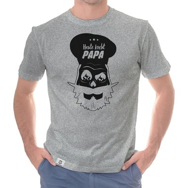 Herren T-Shirt - Heute kocht Papa weiss-schwarz 5XL