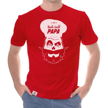 Herren T-Shirt - Heute kocht Papa weiss-schwarz 5XL