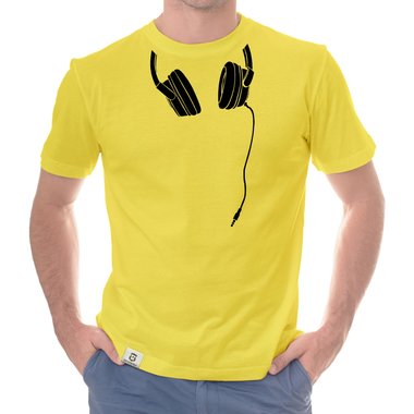 Herren T-Shirt - Headphone dunkelblau-weiss S