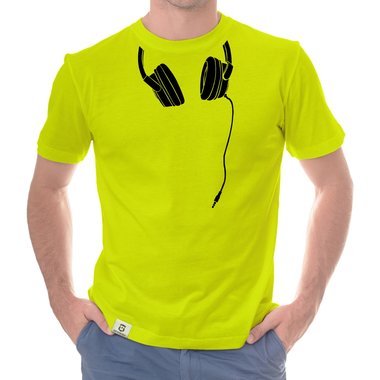 Herren T-Shirt - Headphone dunkelblau-weiss S