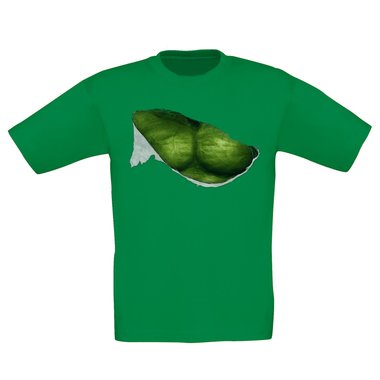 Kinder T-Shirt - Green Monster dunkelblau-grn 98-104