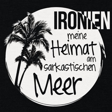 Herren T-Shirt - Ironien - Heimat am sarkastischen Meer dunkelblau-weiss S