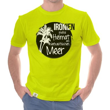 Herren T-Shirt - Ironien - Heimat am sarkastischen Meer dunkelblau-weiss S